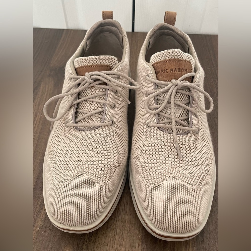 Mark Nason Los Angeles Beige Knit Oxford Sneakers - Men’s Size 10.5